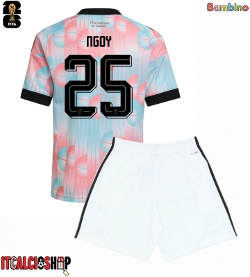 Belgio Nathan Ngoy #25 Seconda Maglia Bambino Mondiali 2026 Manica Corta (+ Pantaloni corti)